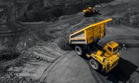 Open,Pit,Mine,Industry,,Big,Yellow,Mining,Truck,For,Coal,